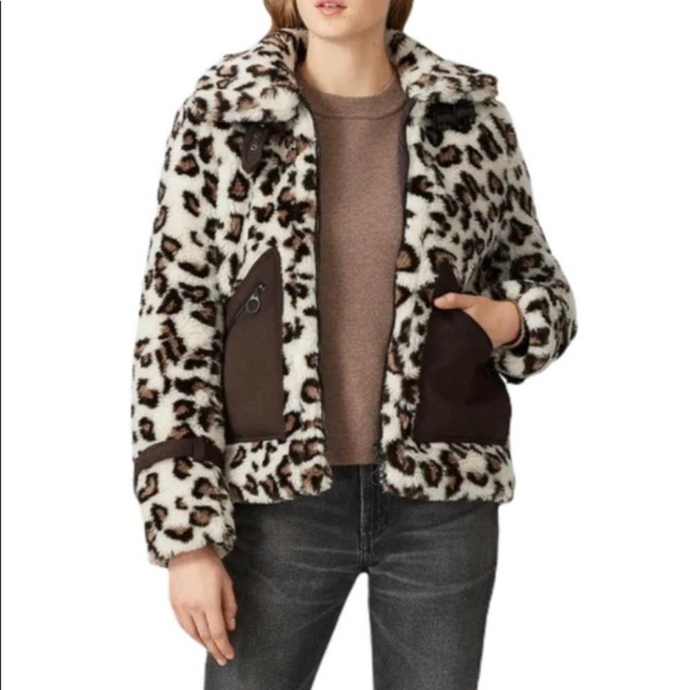 JONATHAN SIMKHAI leopard fuzzy COAT - image 1